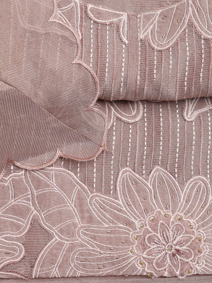 Embroidery Tissue Unstitched Suit With Dupatta