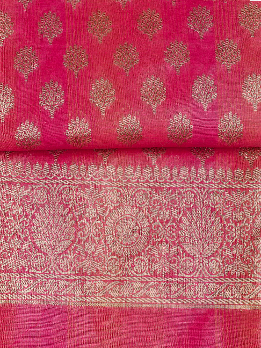 Woven Chanderi Unstitched Suit With Dupatta