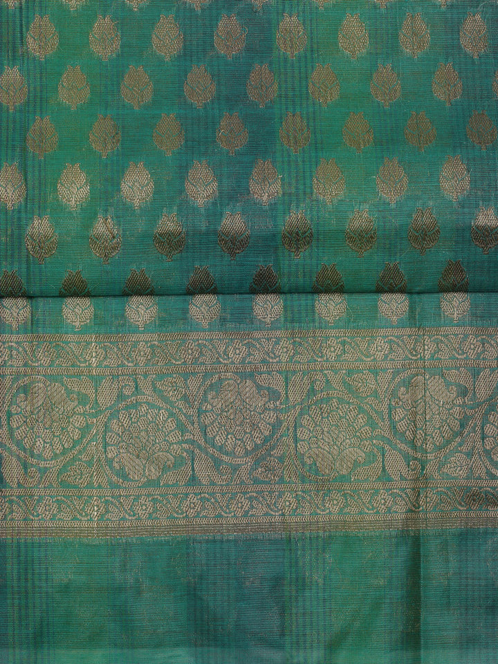 Woven Design Chanderi Unstitched Suit With Dupatta