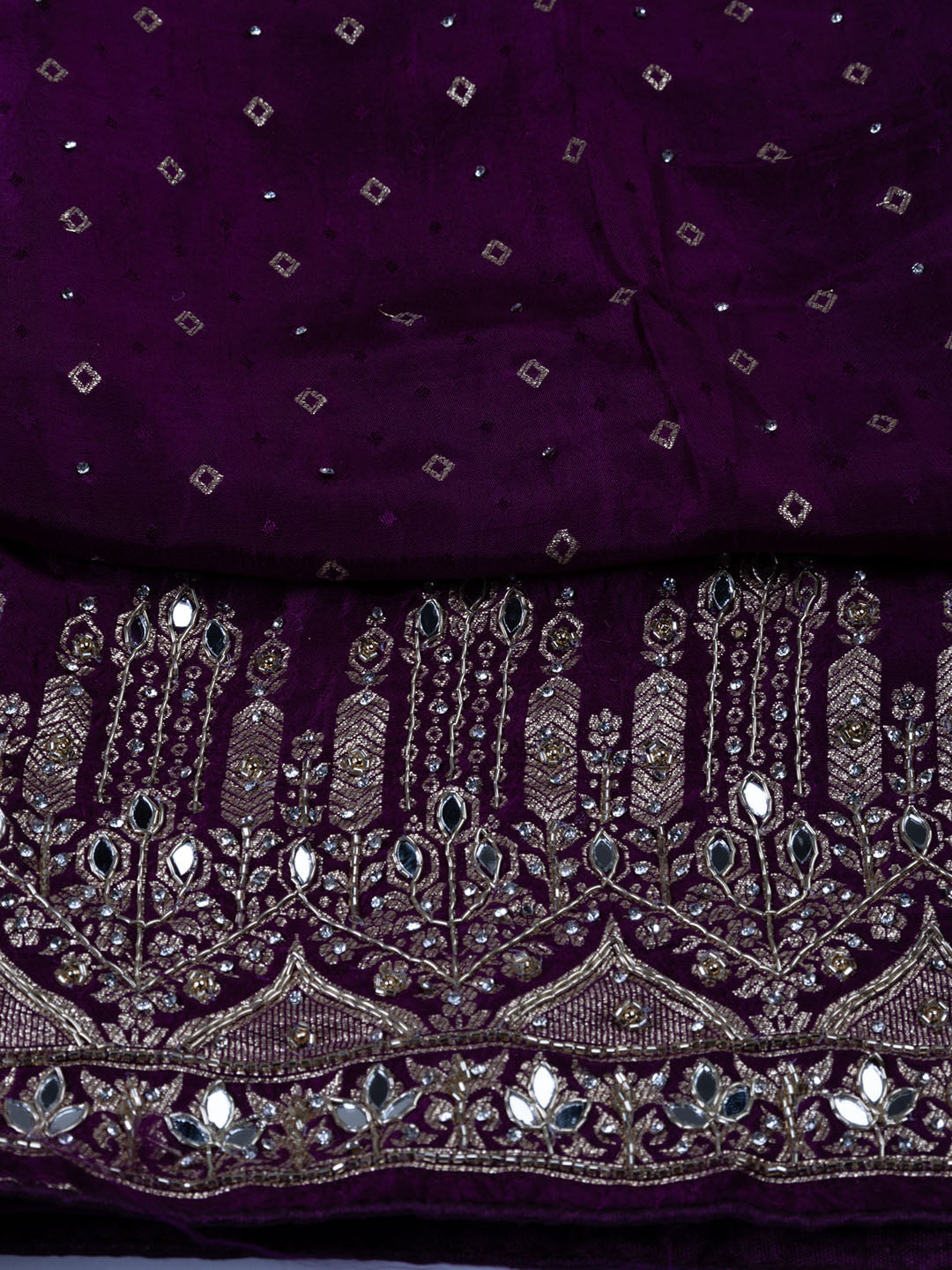 Booti Work Art Silk Unstitched Suit Piece With Dupatta