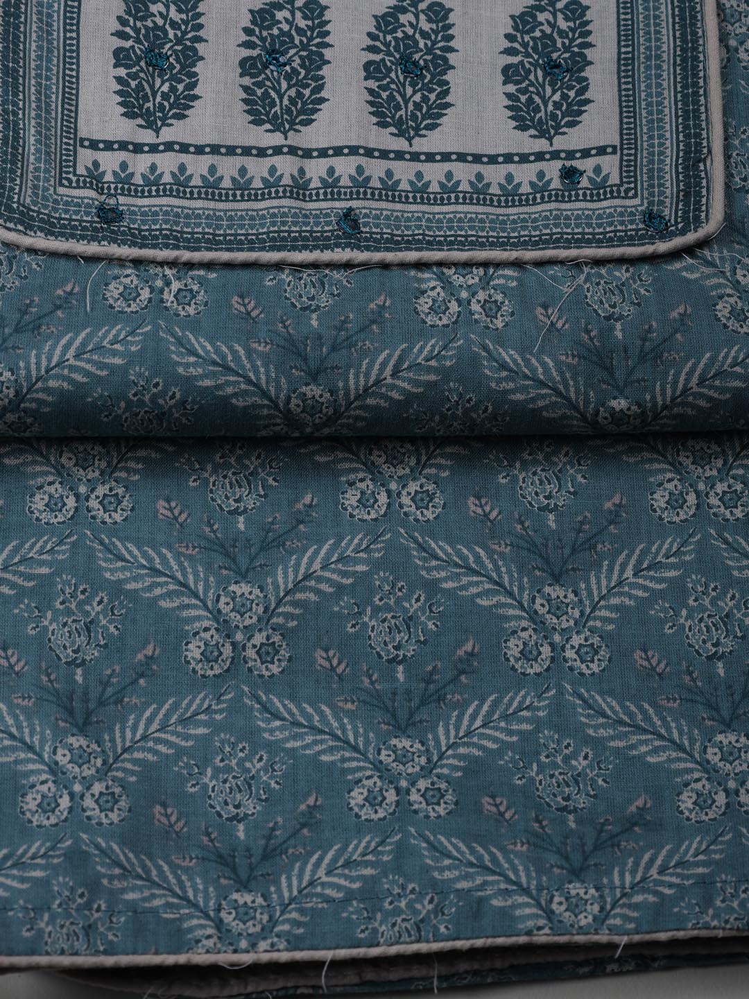 Printed Cotton Blend Unstitched Suit Piece With Dupatta