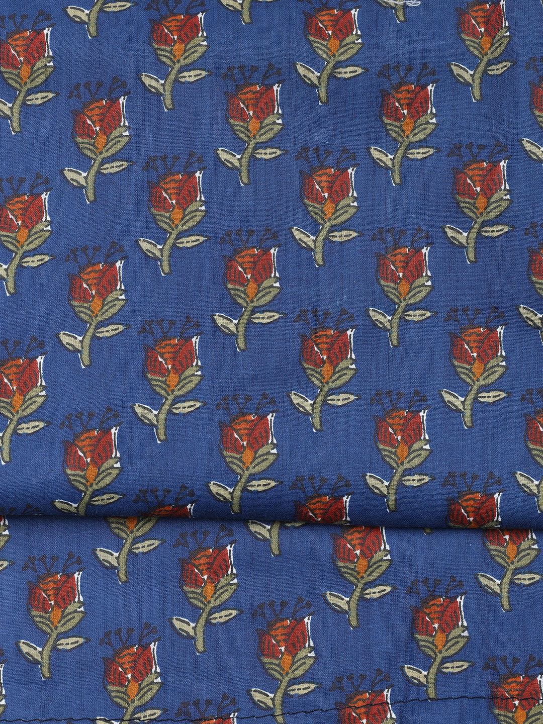 Printed Cotton Blend Unstitched Suit With Dupatta