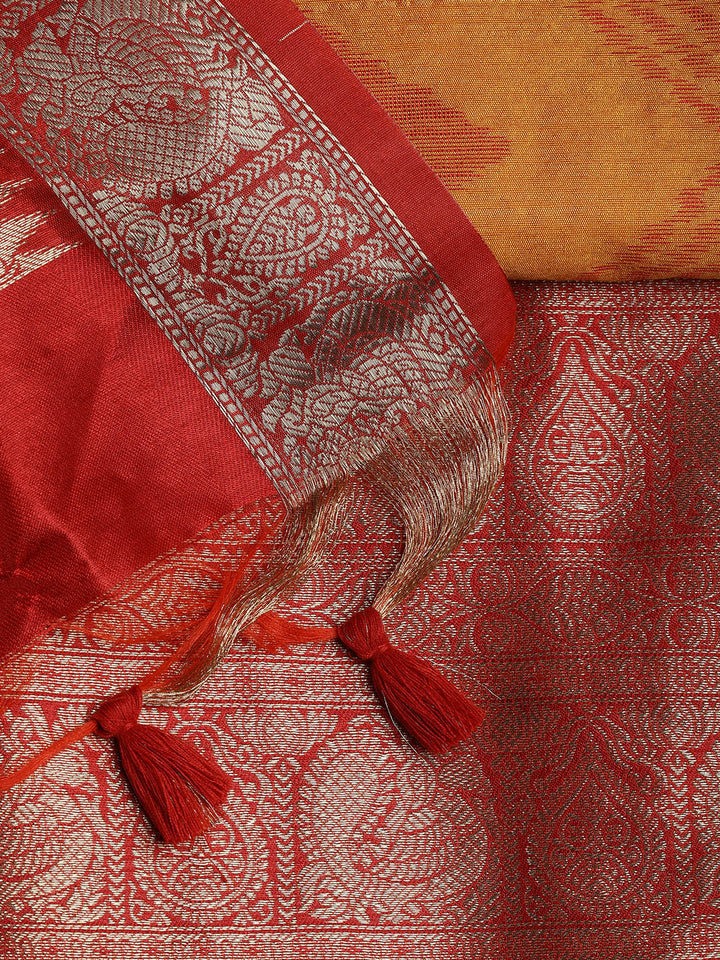 Woven Chanderi Unstitched Suit With Dupatta