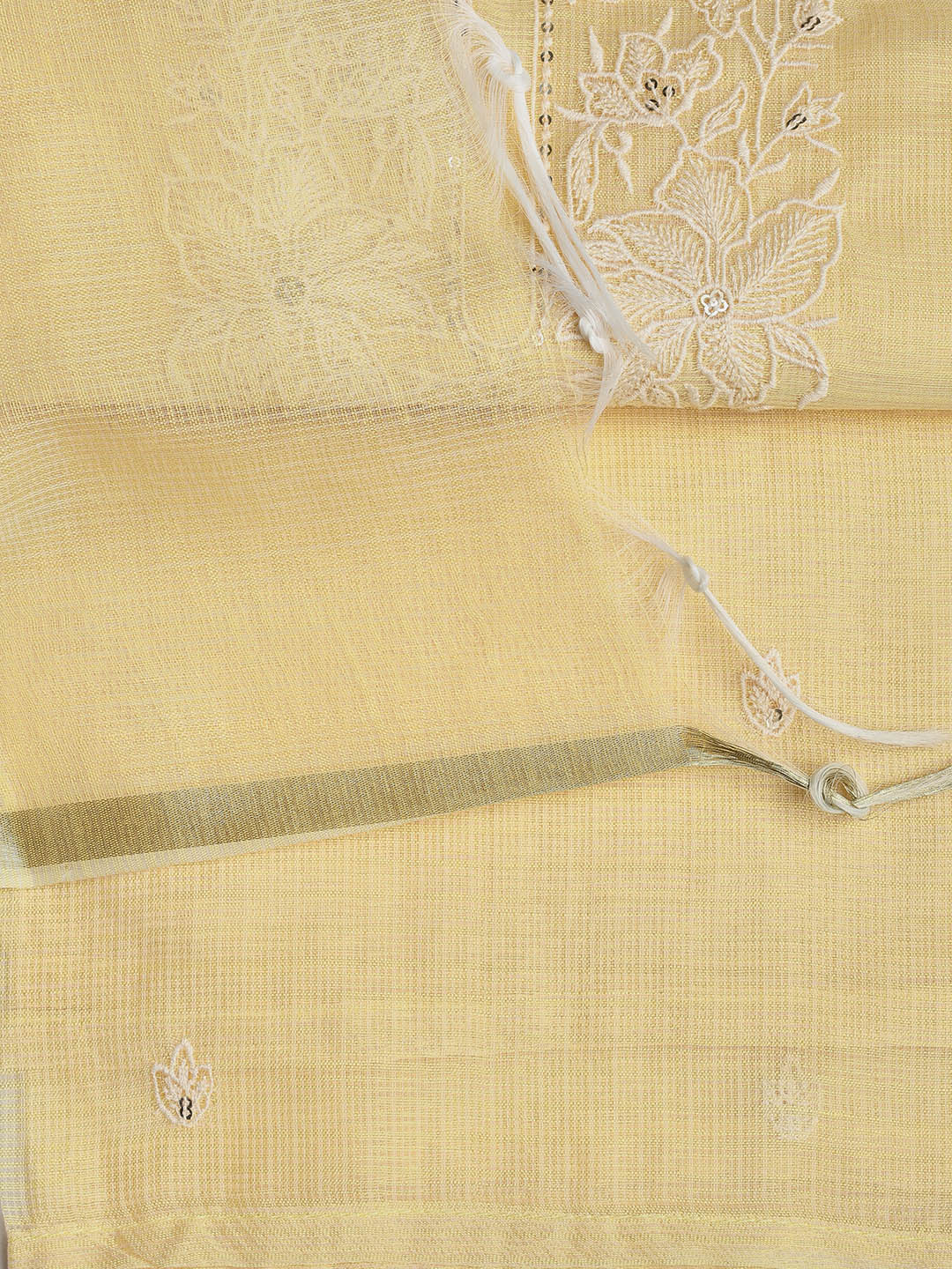 Neck Embroidered Cotton Blend Unstitched Suit With Dupatta