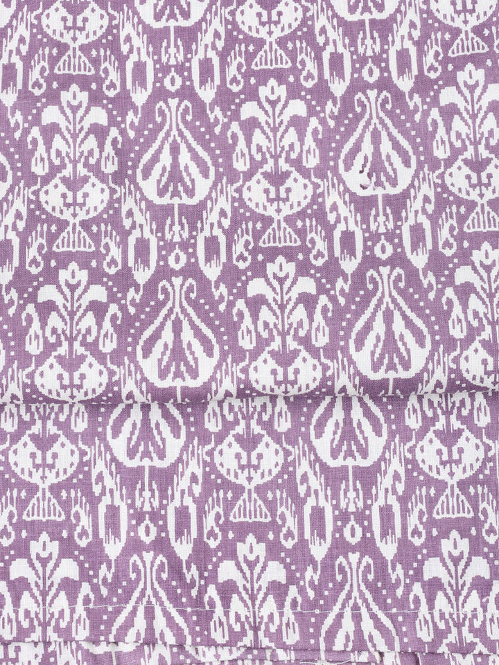 Printed Cotton Blend Unstitched Suit With Dupatta