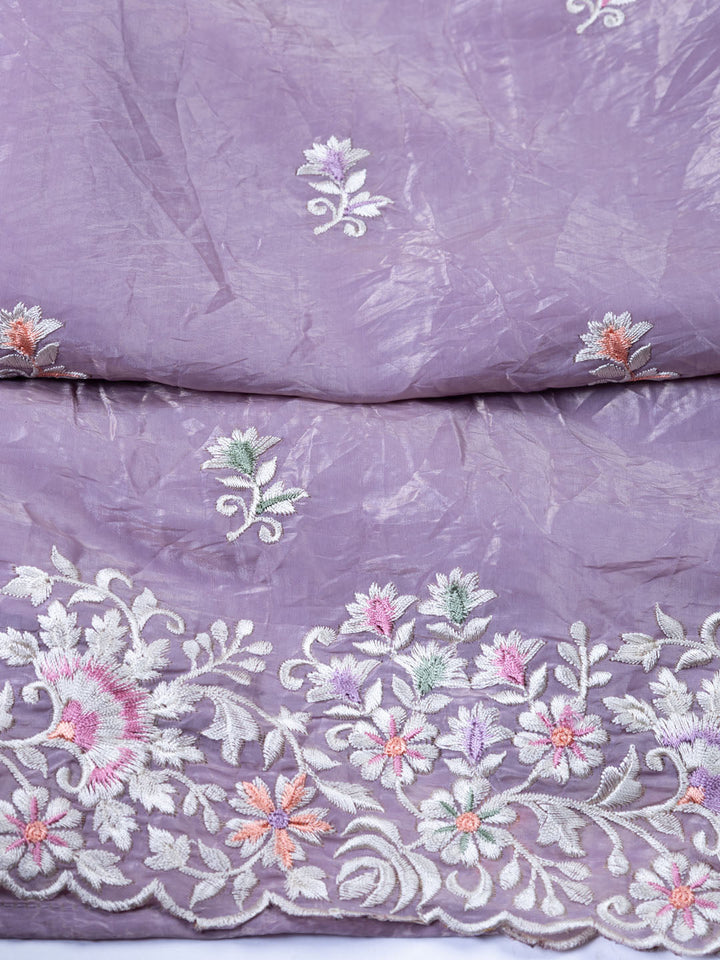 Embroidered Tissue Unstitched Suit With Dupatta