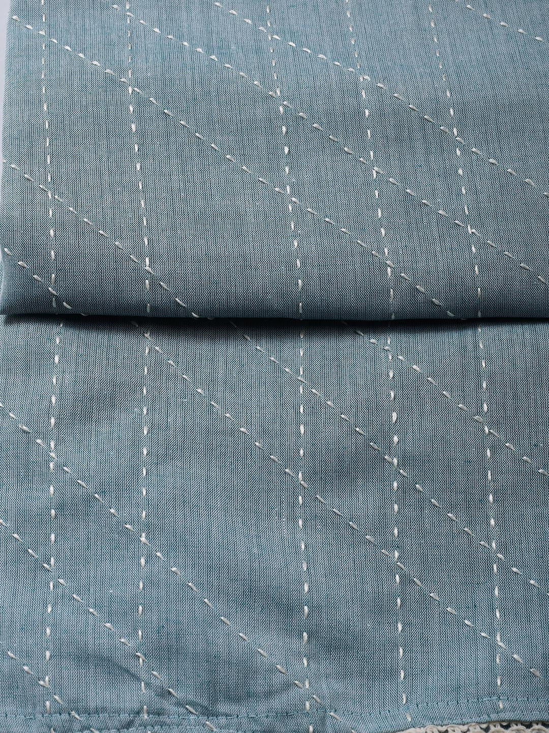Plain Cotton Blend Unstitched Suit Piece With Dupatta