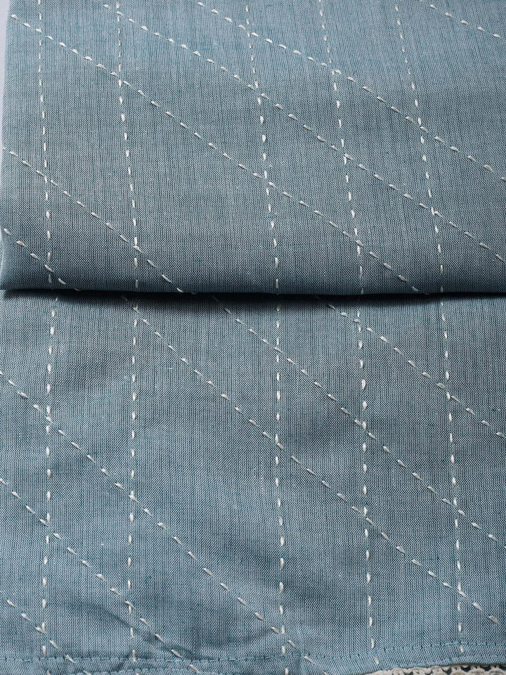 Plain Cotton Blend Unstitched Suit Piece With Dupatta