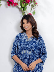 Floral Printed Muslin Kurta With Palazzo