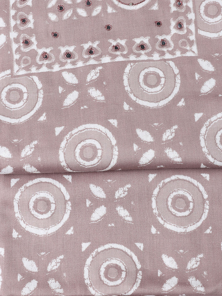 Printed Cotton Blend Unstitched Suit With Dupatta