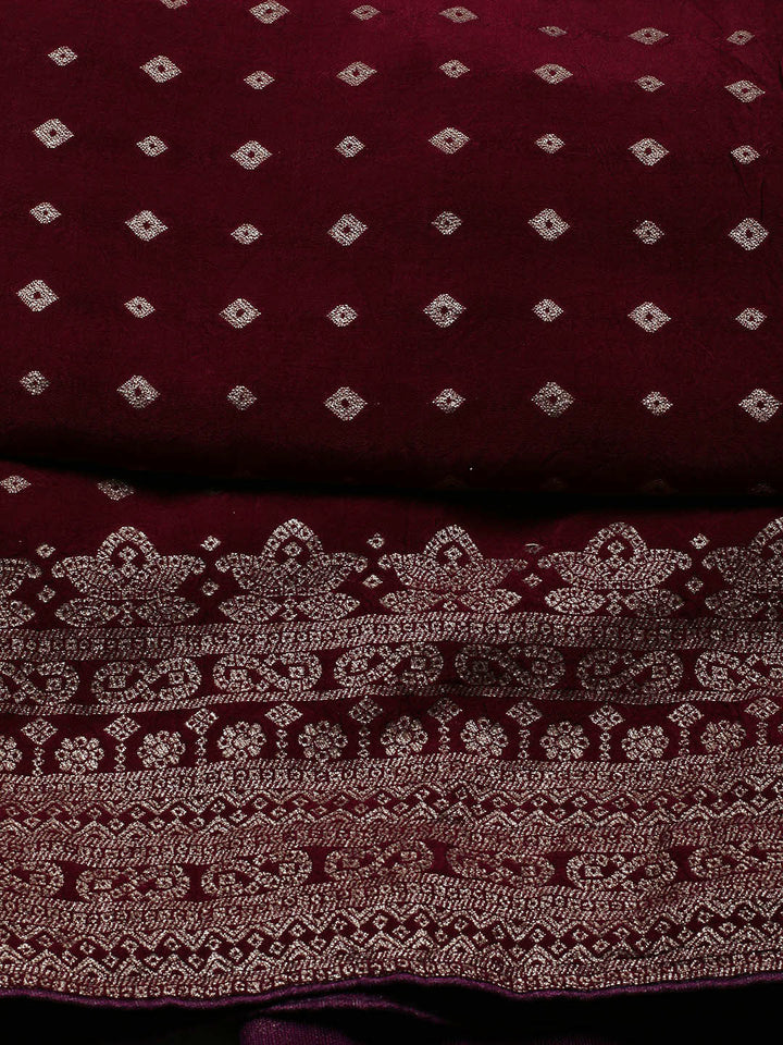 Woven Chanderi Unstitched Suit Piece With Dupatta