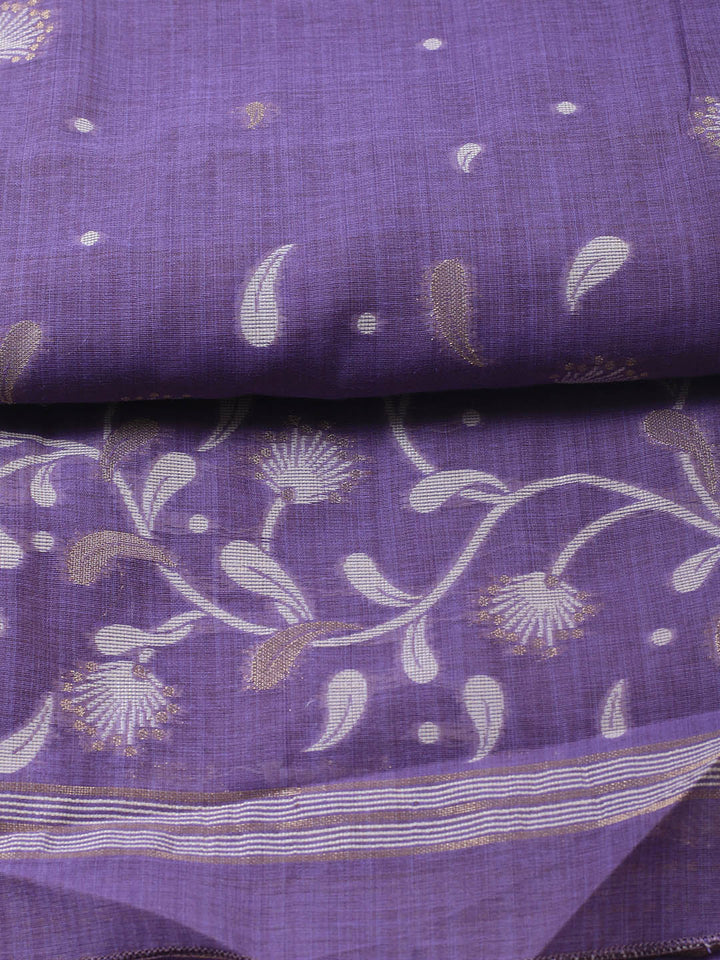 Neck Embroidery Chanderi Unstitched Suit With Dupatta