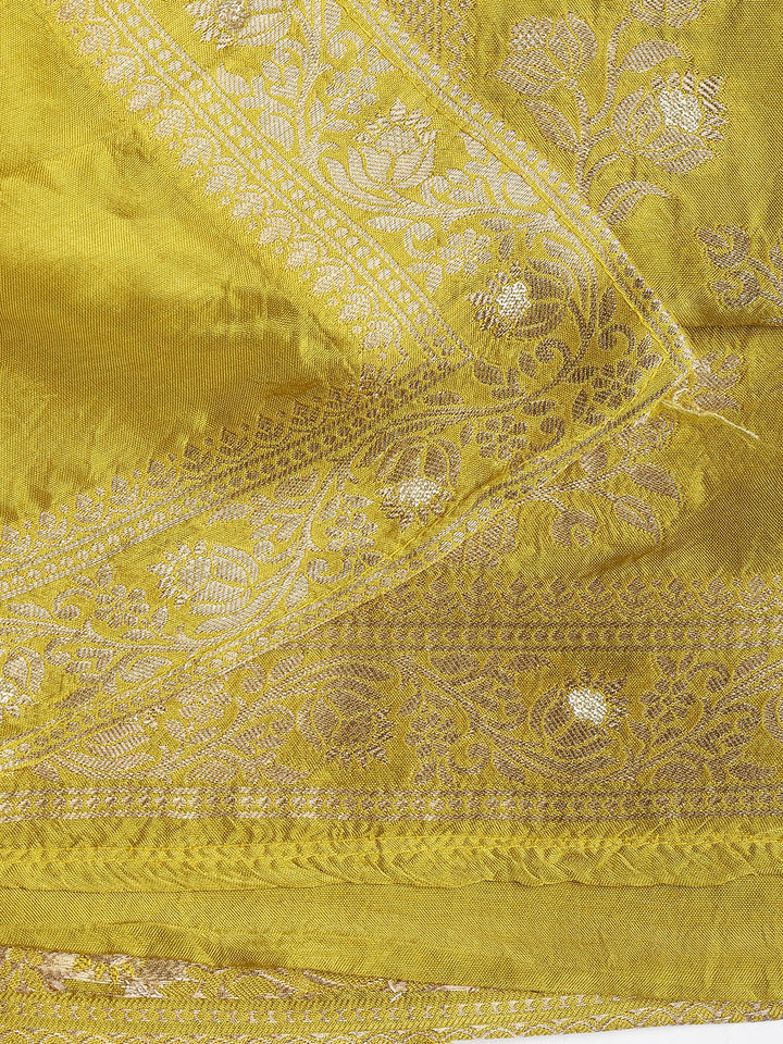 Embroidered Chanderi Unstitched Suit Piece With Dupatta