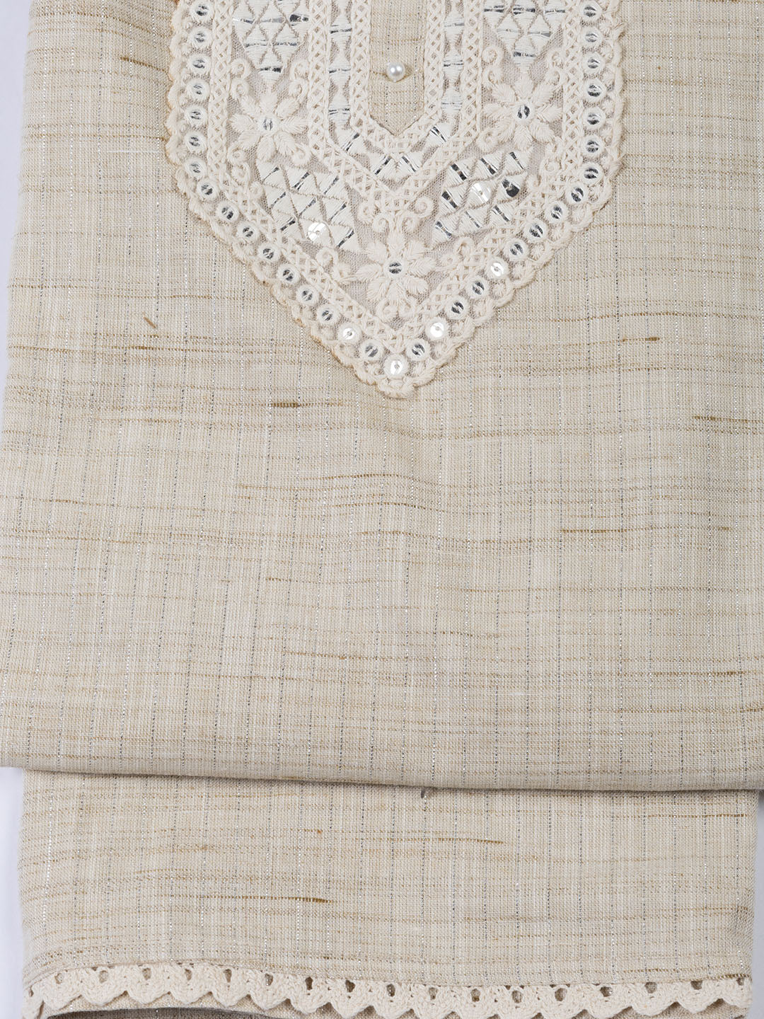Neck Embroidery Cotton Unstitched Suit With Dupatta
