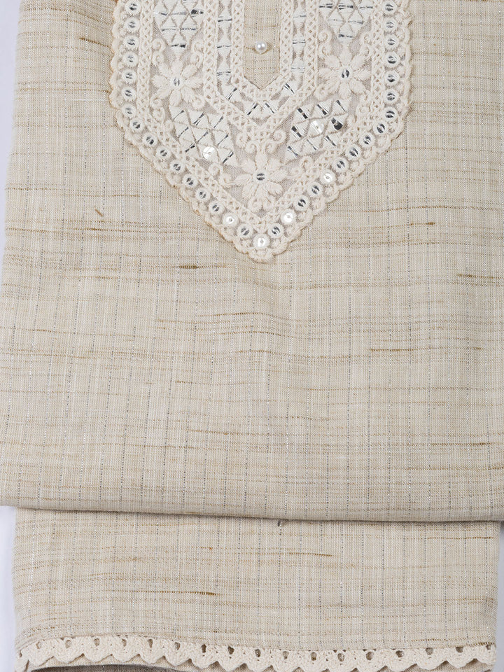 Neck Embroidery Cotton Unstitched Suit With Dupatta