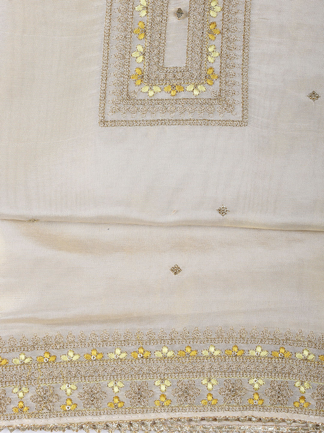 Neck Embroidery Tissue Unstitched Suit With Dupatta