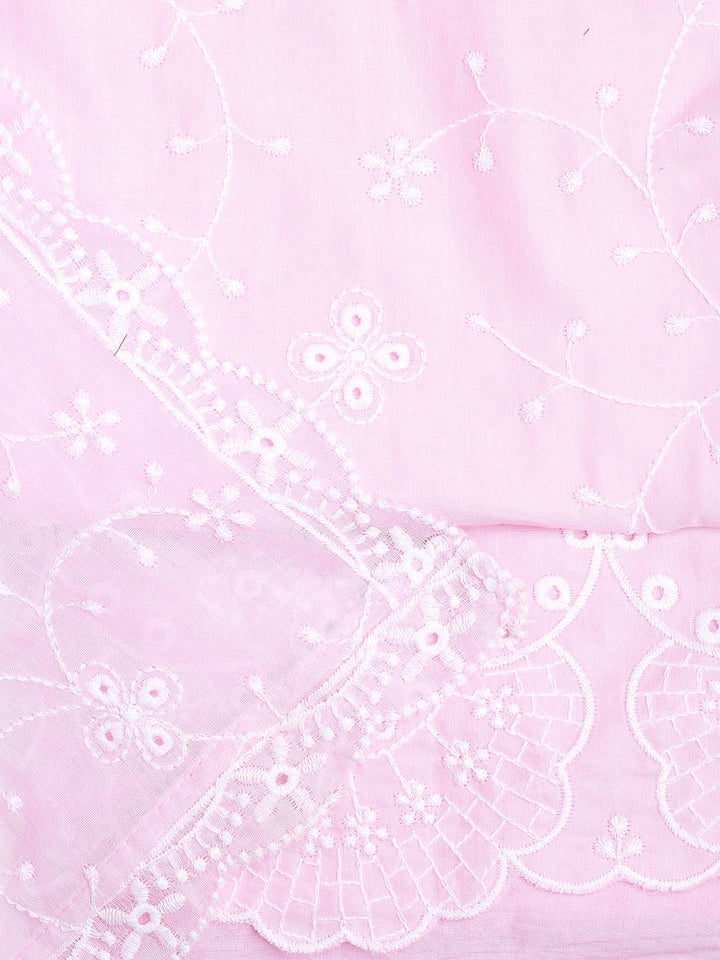 Neck Embroidery Cotton Unstitched Suit With Dupatta
