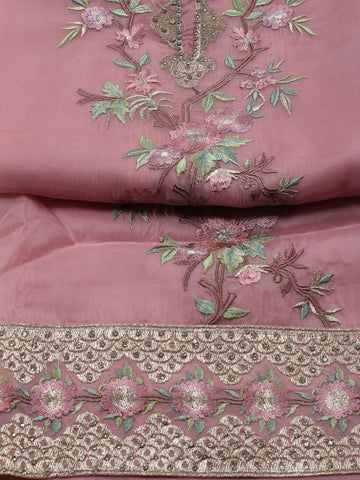 Embroidery Organza Unstitched Suit Material Dupatta