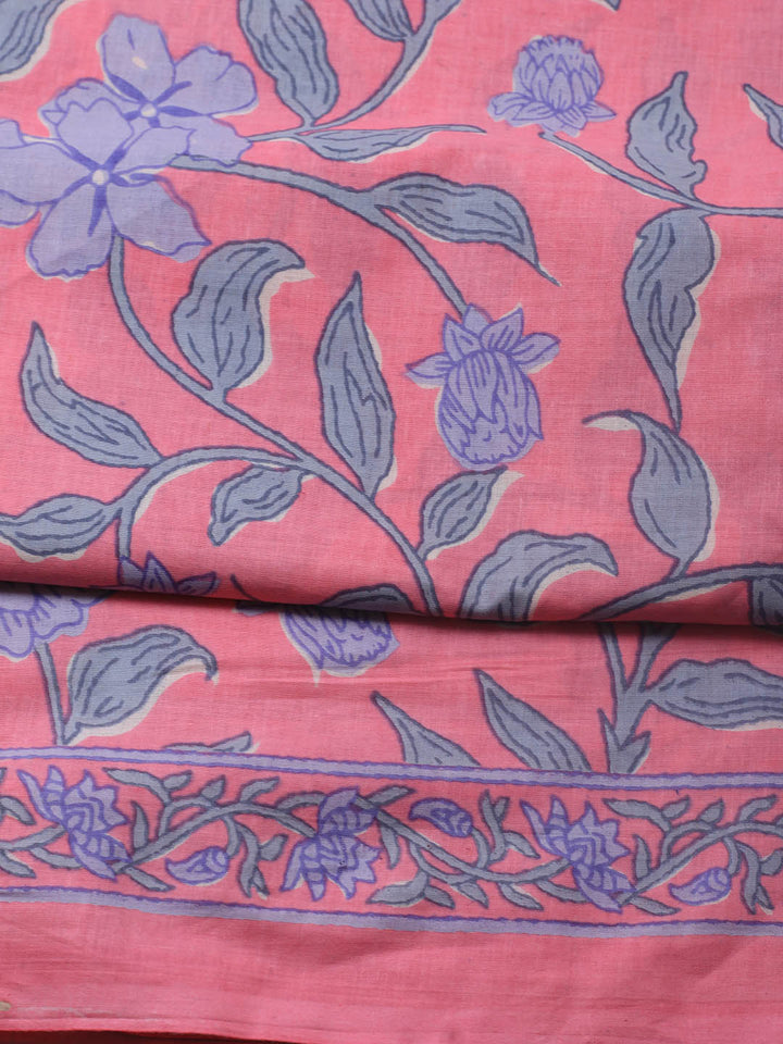 Printed Cotton Blend Unstitched Suit Piece With Dupatta