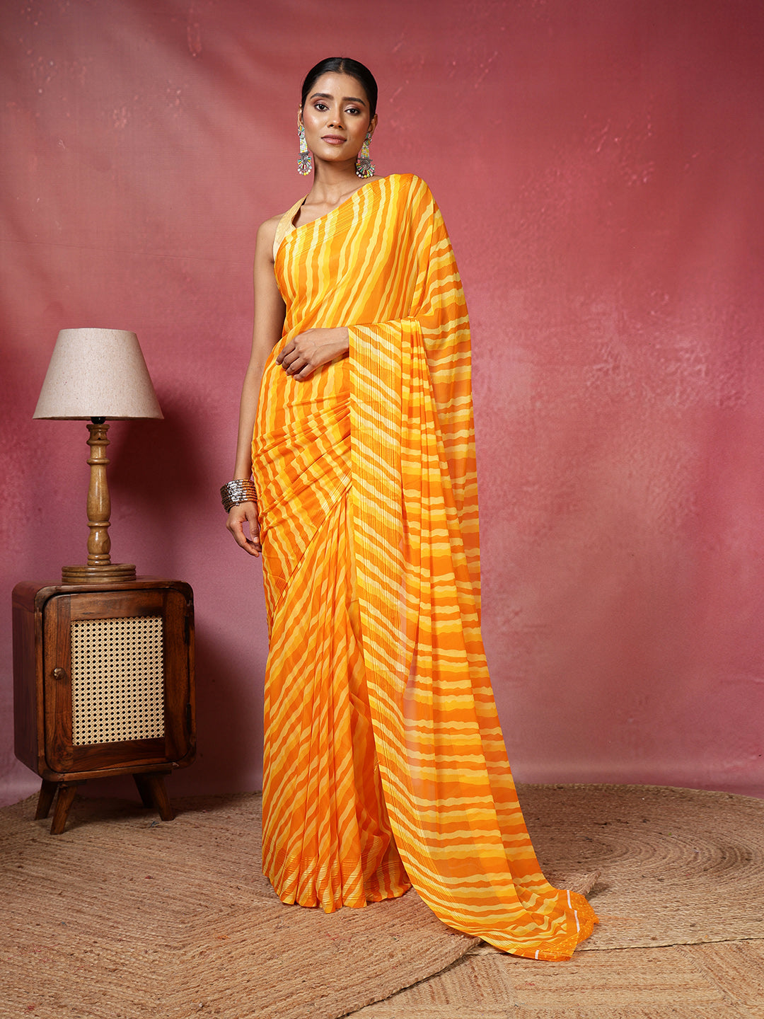 Abstract Printed Georgette Saree