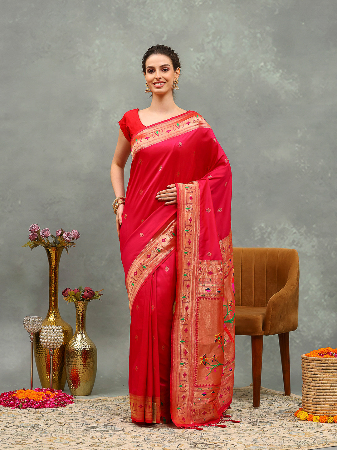 Woven Design Cotton Blend Saree