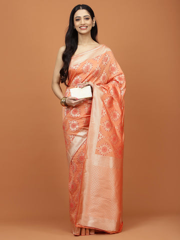 Zari Jaal Embroidery Banarasi Saree