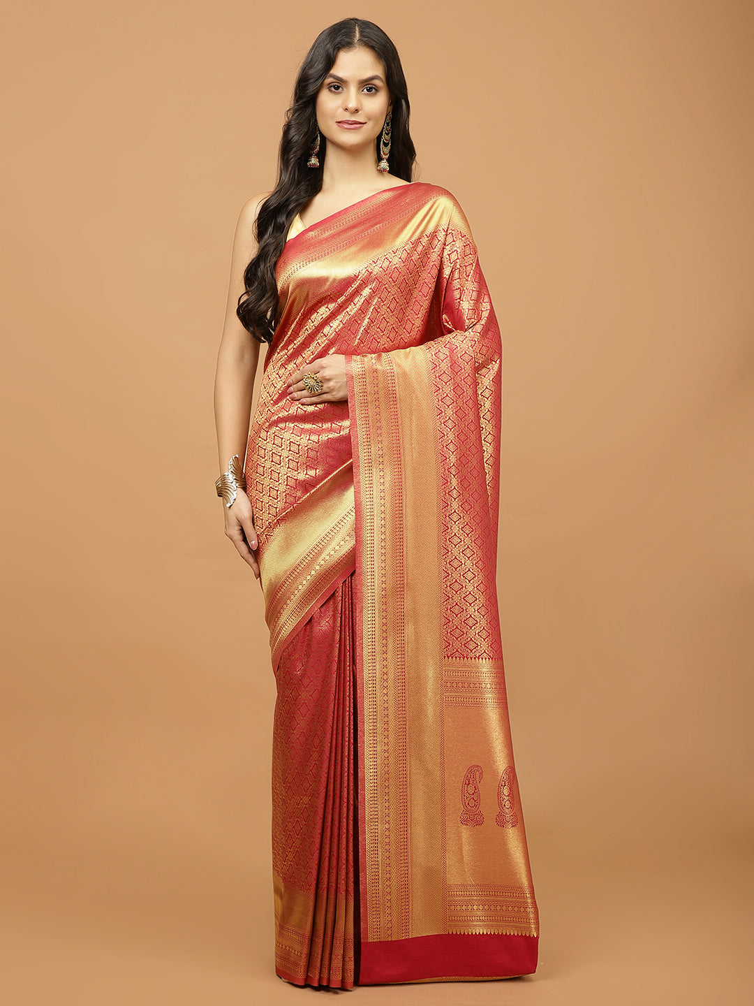 Zari Jaal Woven Handloom Saree