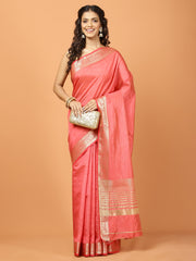Plain Zari Border Art Silk Saree