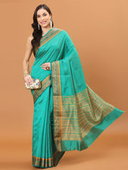 Zari Border Booti Woven Handloom Saree