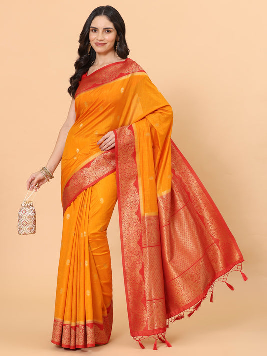 Zari Border Booti Handloom Woven Saree