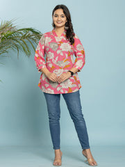 Printed Cotton Blend Short Kurti