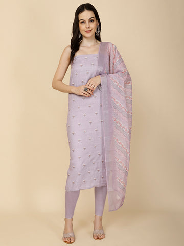 Printed Linen Unstitched Suit Piece With Dupatta