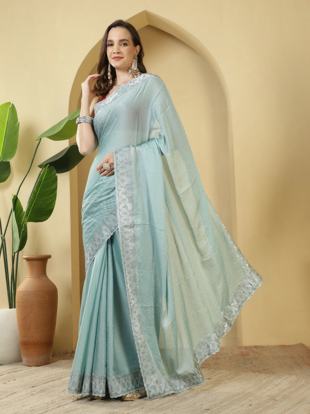 Digital Printed Chiffon Saree