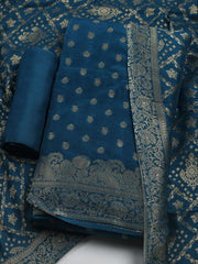 Woven Design Chanderi Unstitched Suit With Dupatta