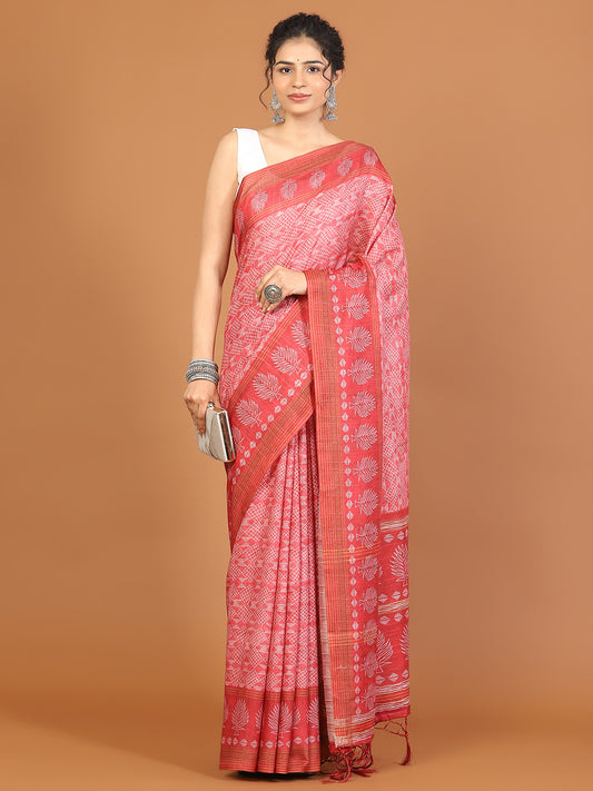 Digital Printed Tussar Woven Saree