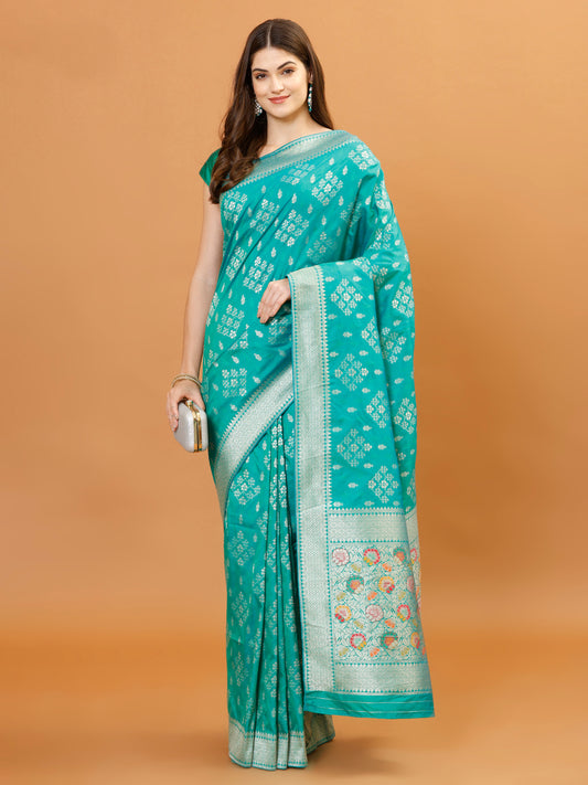 Zari Border Banarasi Woven Saree