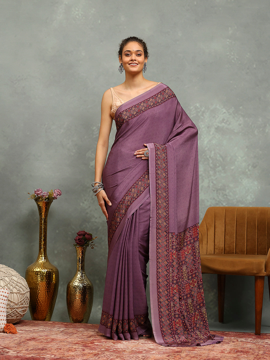 Digital Printed Crepe Saree