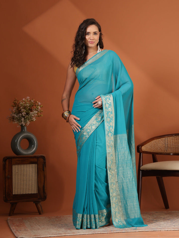 Plain Chiffon Saree