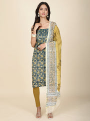 Schiffli Printed Cotton Unstitched Suit Piece With Dupatta