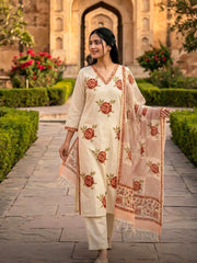 Printed Cotton Blend Kurta With Pant