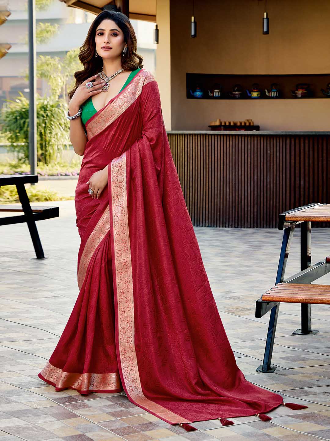 Zari Border Art Silk Saree