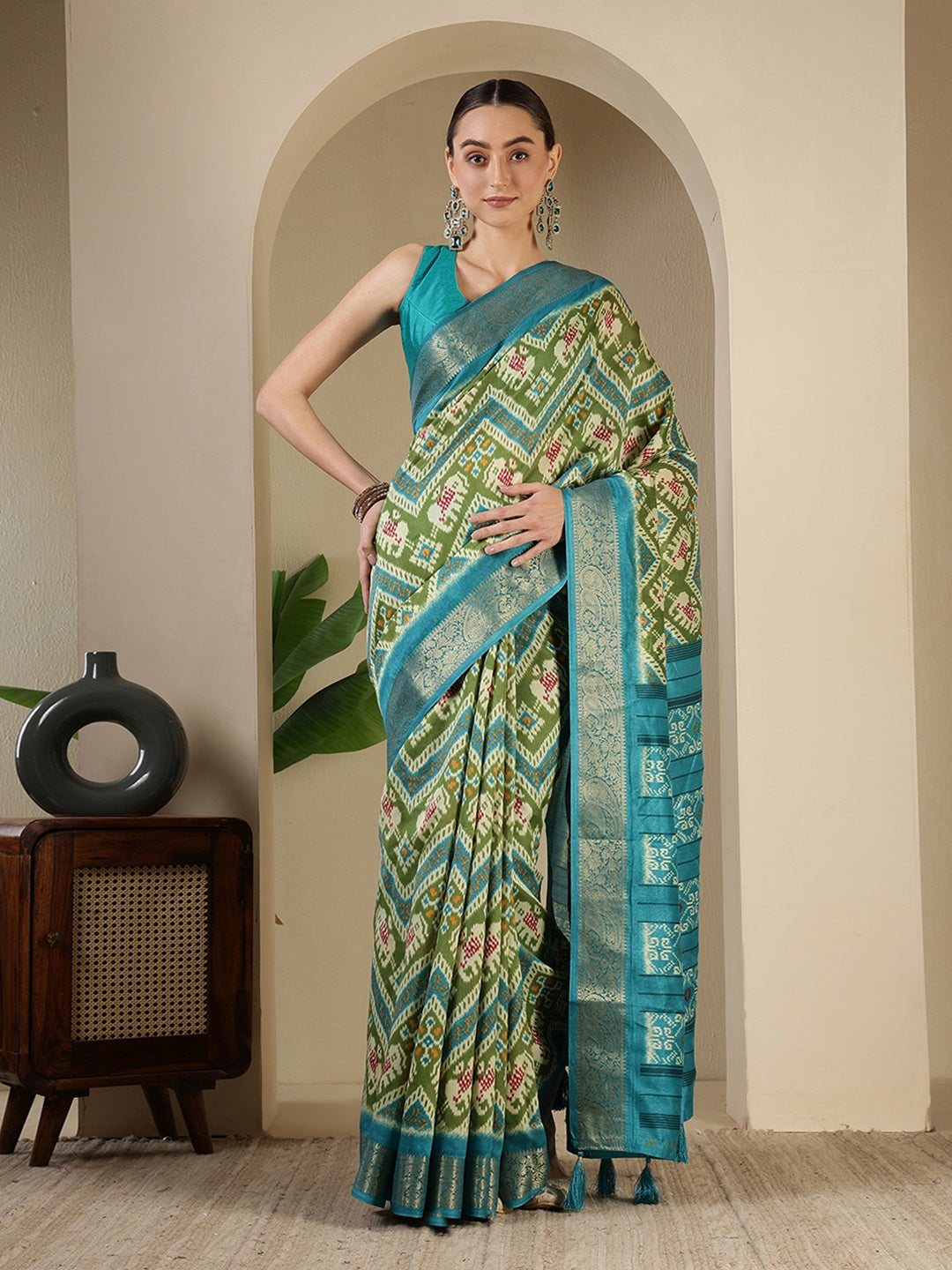 Digital Printed Art Silk Saree