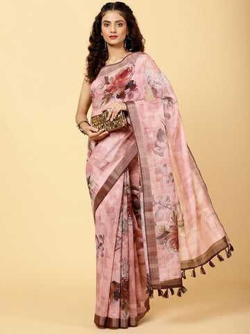 Digital Printed Cotton saree