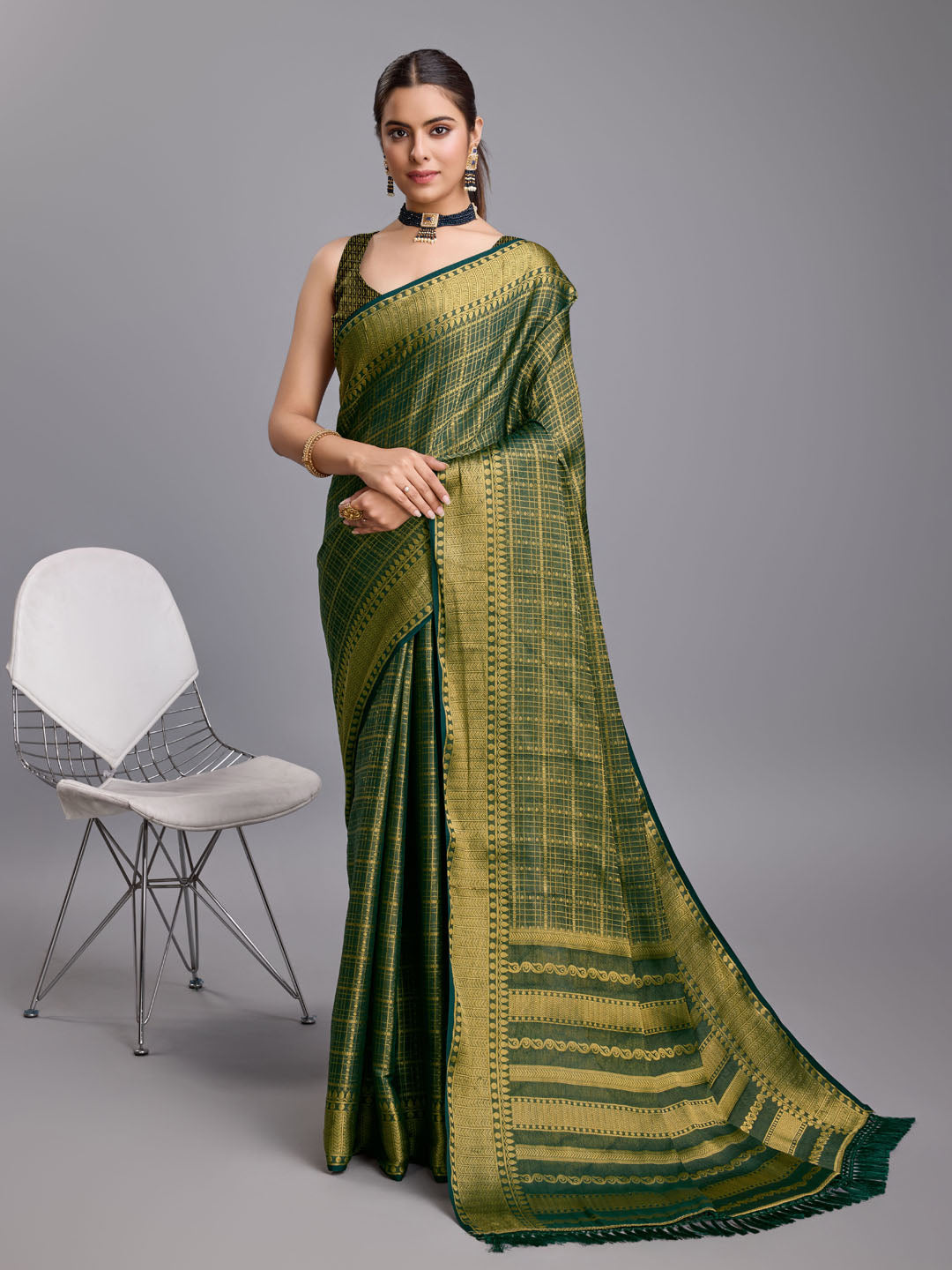 Zari Jaal Border Art Silk Woven Saree