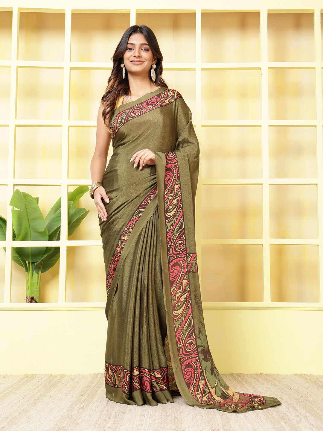 Digital Printed Crepe Saree