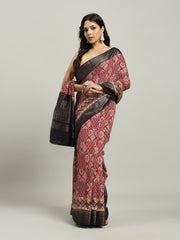 Digital Printed Cotton Blend Woven Saree