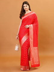 Zari Border Banarasi Woven Saree