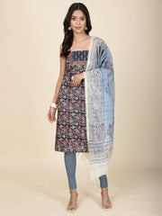 Schiffli Printed Cotton Unstitched Suit Piece With Dupatta