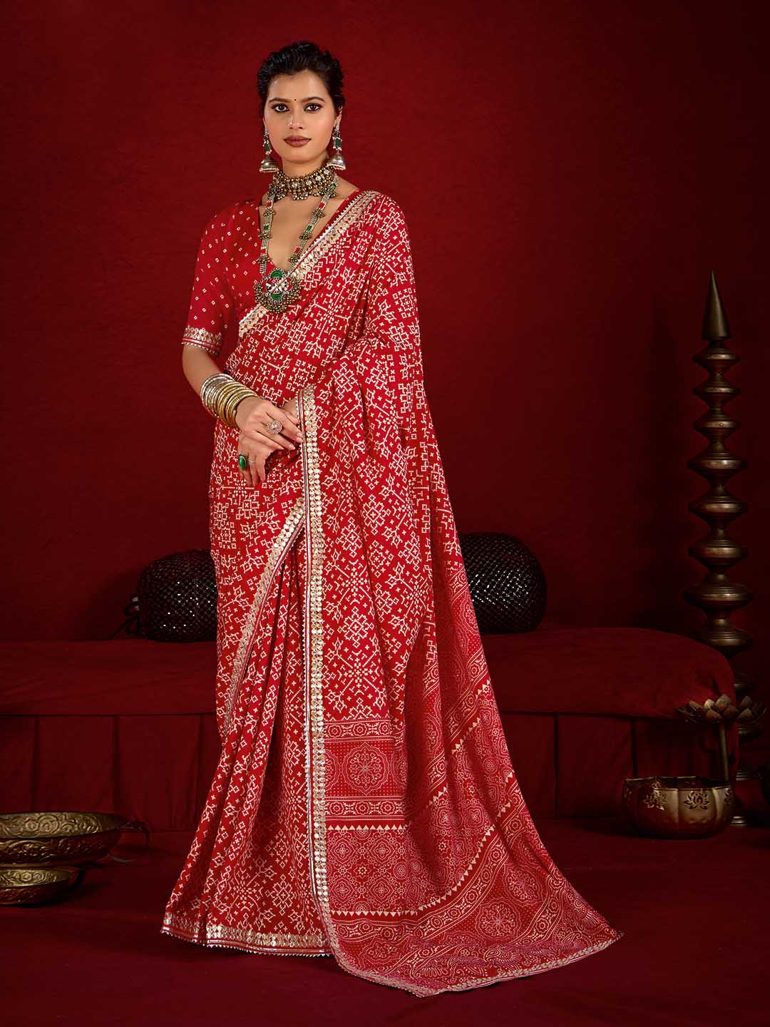 Gota Work Art Silk Saree