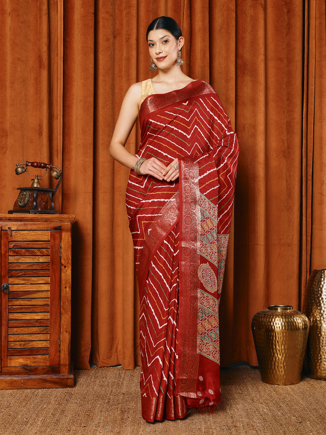 Digital Printed Art slik Saree